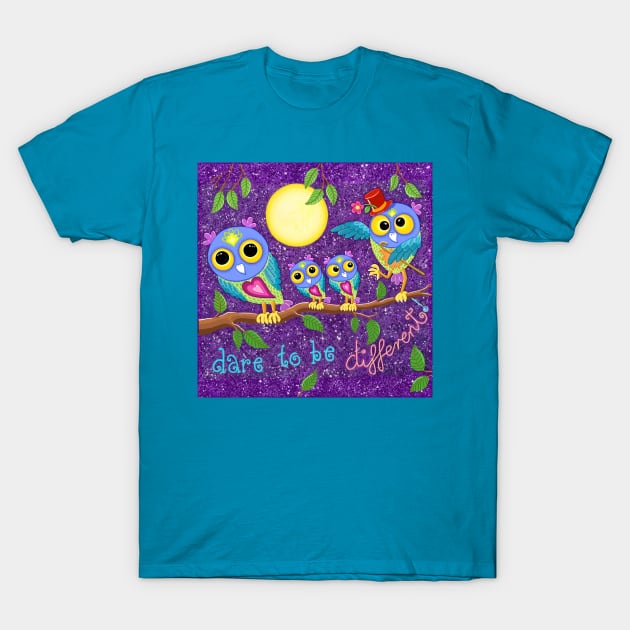 Funny Owl Family T-Shirt by SoozieWray